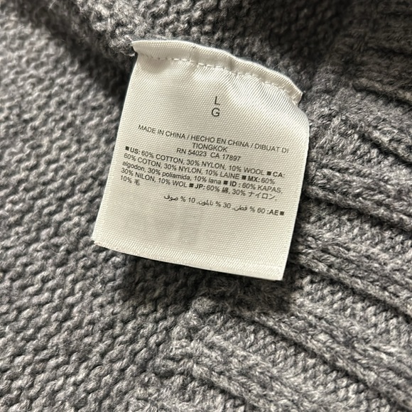 Old Navy men’s gray and white shawl collar cardigan size L - Picture 7 of 7